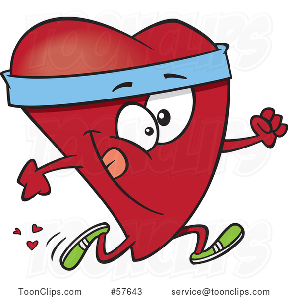 Cartoon Fit Love Heart Character Running