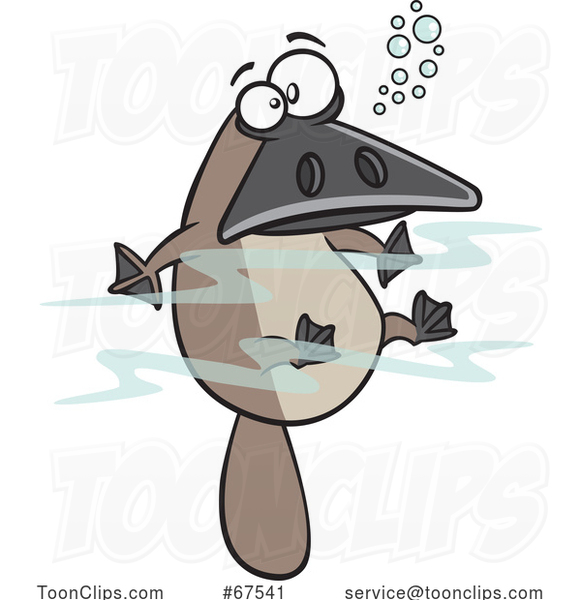 Cartoon Floating Platypus