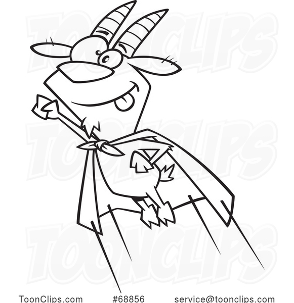 Cartoon Flying Super Goat