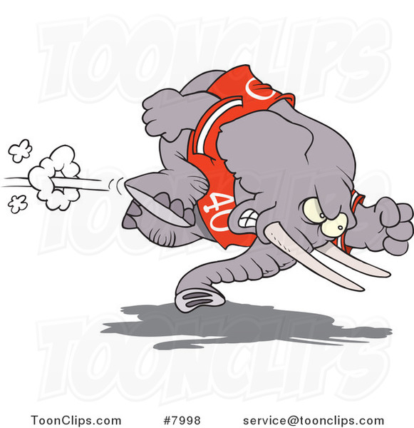 Cartoon Football Elephant