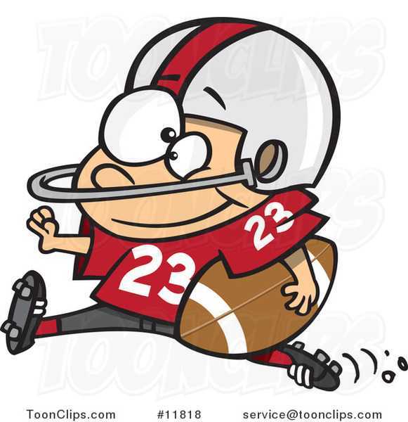 Cartoon Football Halfback Running