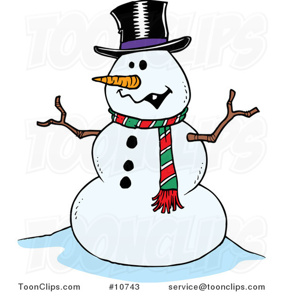 Cartoon Friendly Snowman