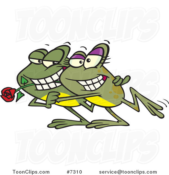 Cartoon Frog Couple Dancing