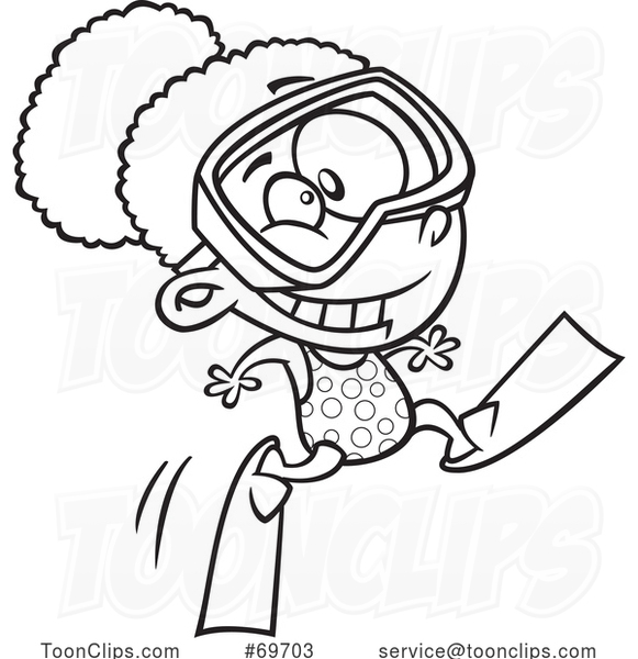 Cartoon Girl Wearing Flip Flops #69084 by Ron Leishman