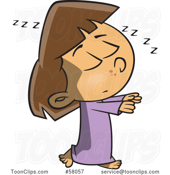 Cartoon Girl Sleep Walking #58057 by Ron Leishman