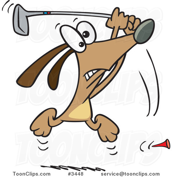 Cartoon Golfing Dog