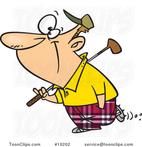 Cartoon Golfing Guy
