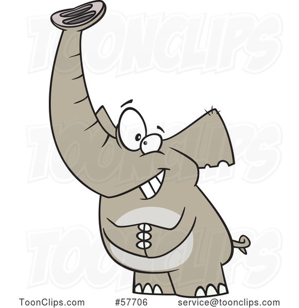 Cartoon Grinning Lucky Elephant