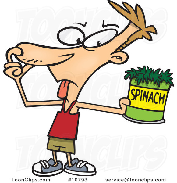 Cartoon Guy Avoiding Spinach