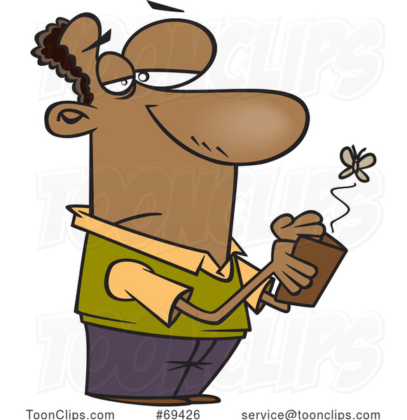 Cartoon Guy Guy with a Fly Emerging from His Empty Wallet #69426 by Ron  Leishman