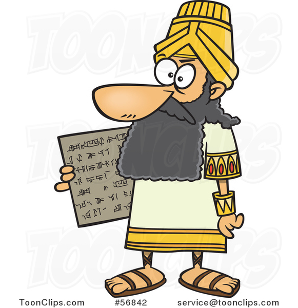 Cartoon Guy, Hammurabi, Holding a Tablet of the Code of Hammurabi