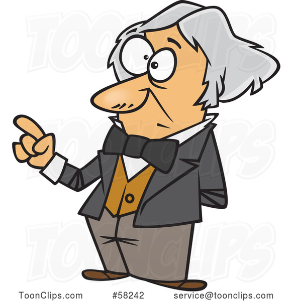 Cartoon Guy, Michael Faraday, Holding up a Finger