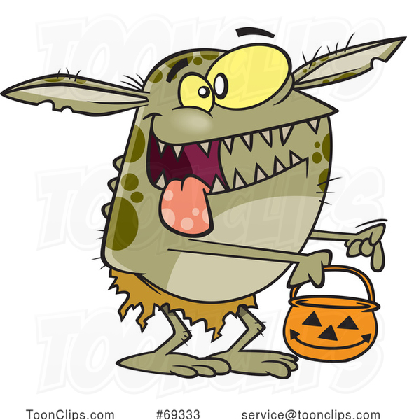 Cartoon Halloween Goblin Trick or Treating