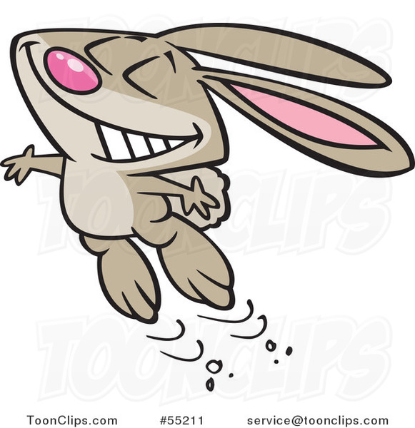 Cartoon Happy Bunny Jumping with Glee #55211 by Ron Leishman