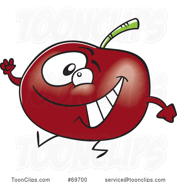 Cartoon Happy Cherry Walking