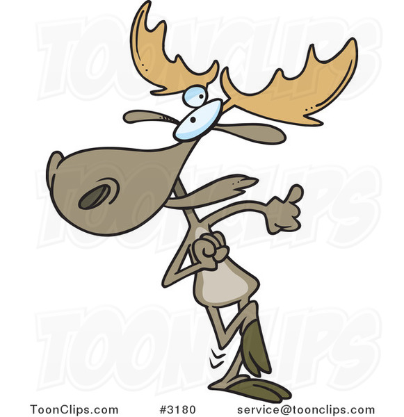 Cartoon Happy Dancing Moose