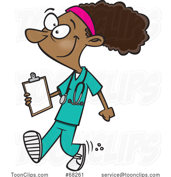 Cartoon Happy Nurse Walking