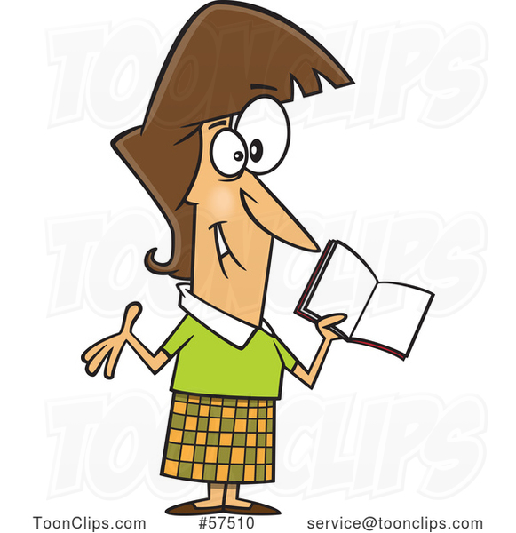 cartoon old female teacher