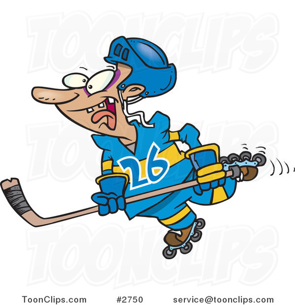 Cartoon Hockey Player Skating