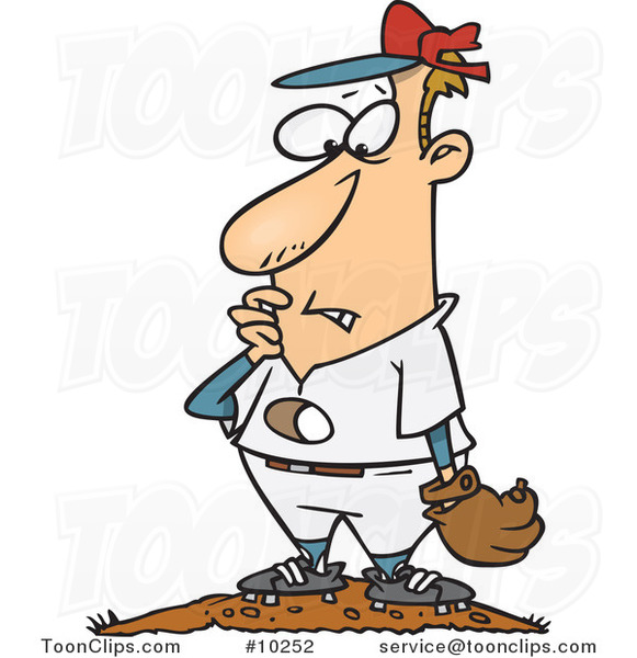 Cartoon Hole Through a Baseball Pitcher