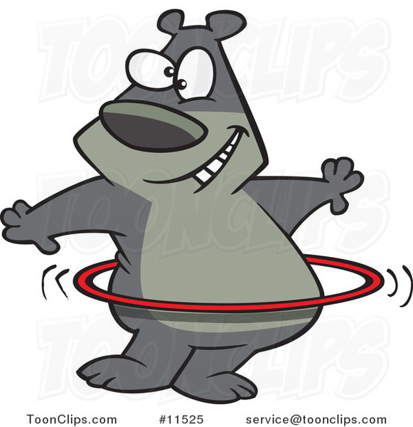 Cartoon Hula Hooping Bear