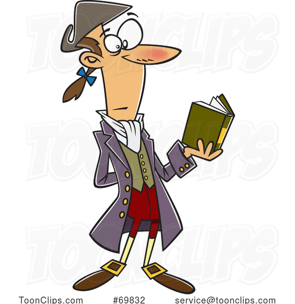 Cartoon Ichabod Crane Reading a Book