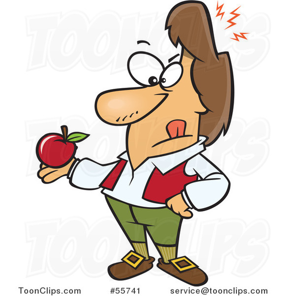 isaac newton holding apple