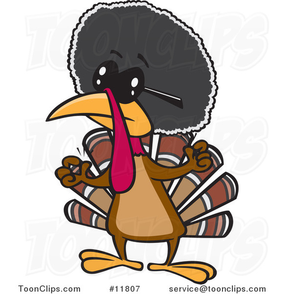 Cartoon Jive Turkey Bird with an Afro