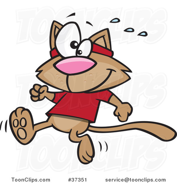 Cartoon Jogger Cat