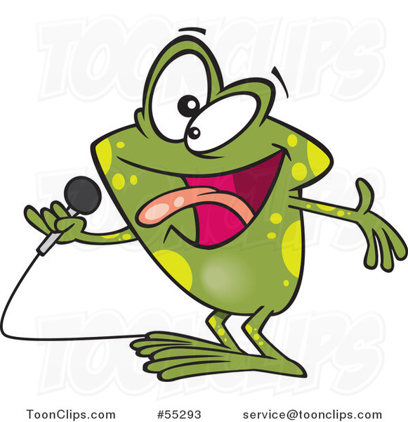 Cartoon Karaoke Frog Singing