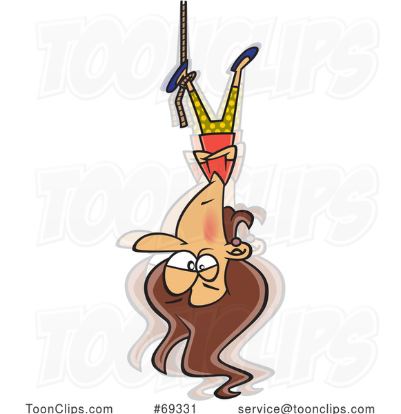 Cartoon Lady at the End of Her Rope