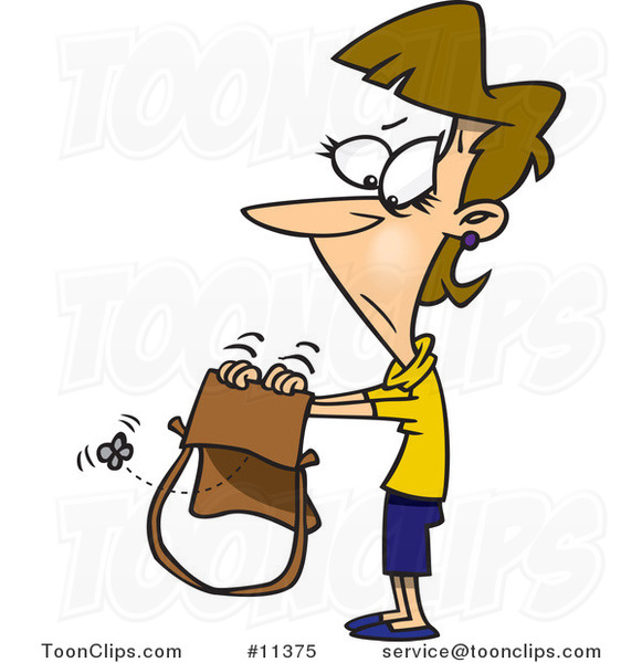 A man carries an empty wallet. He poured only 2 leftover coins from his  purse. Flat cartoon illustration. 5604553 Vector Art at Vecteezy