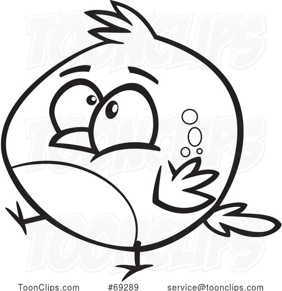 Cartoon Lineart Bird