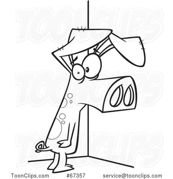 Cartoon Lineart Pig on Timeout