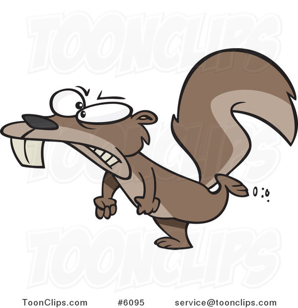 Cartoon Mad Squirrel Stomping