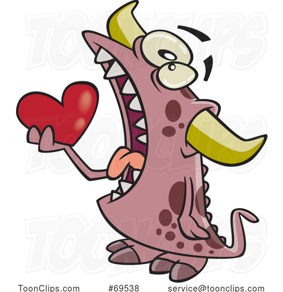 Cartoon Monster Eating a Heart