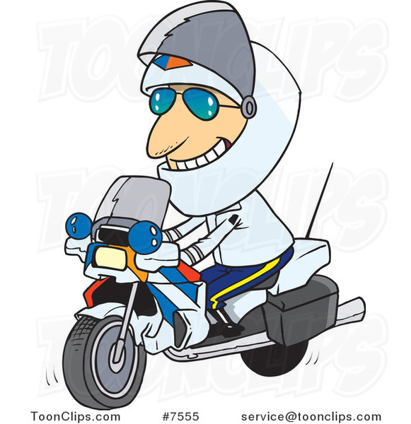 Cartoon Motorcycle Cop #7555 by Ron Leishman