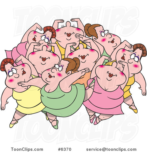 Cartoon Nine Ladies Dancing