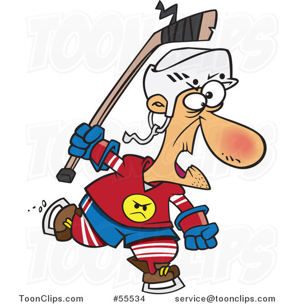 Cartoon Old Hockey Geezer Guy