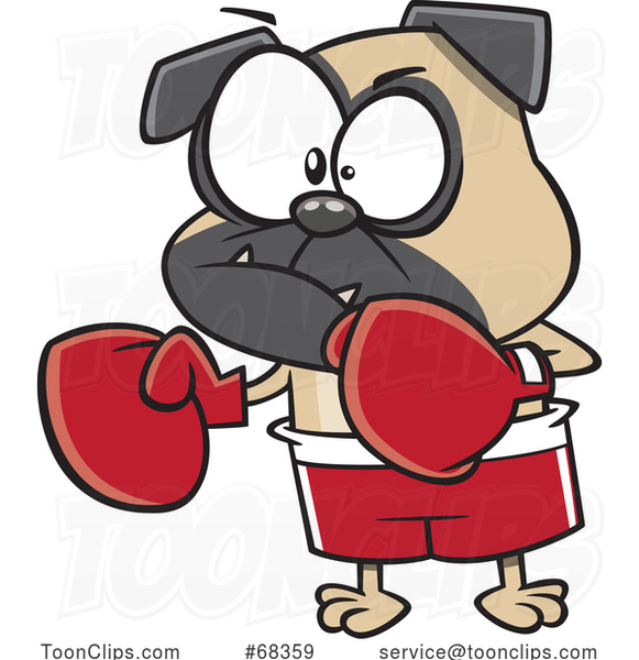 Cartoon Pugnacious Boxing Dog