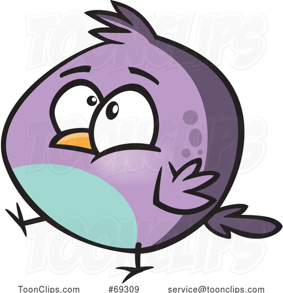 Cartoon Purple Bird