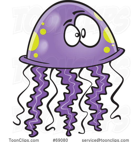 Cartoon Purple Jellyfish