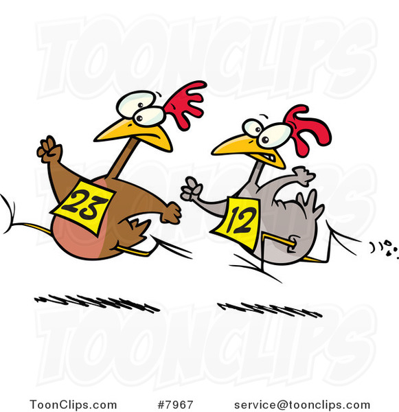 Cartoon Racing Chickens