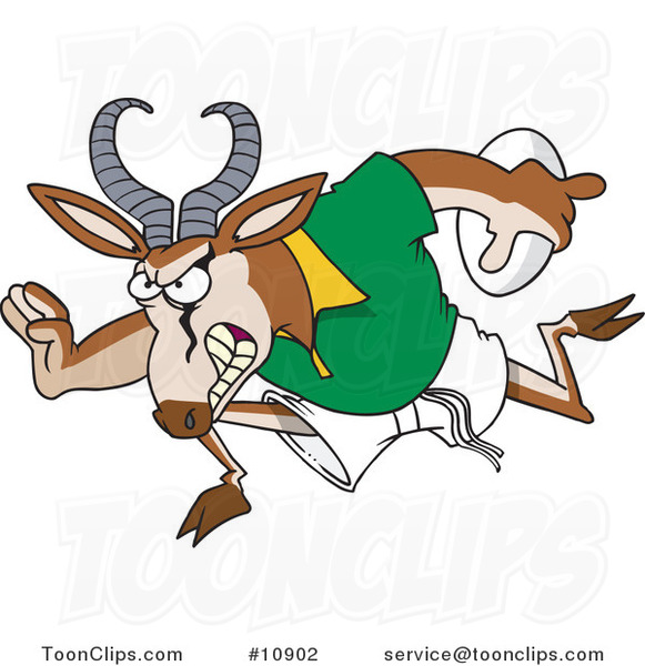 Cartoon Rugby Antelope Springbok