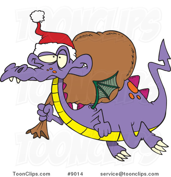 Cartoon Santa Dragon