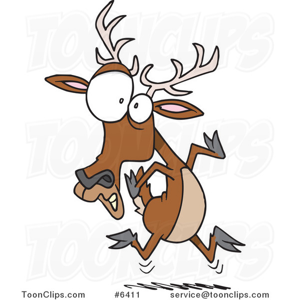 Cartoon Scared Deer