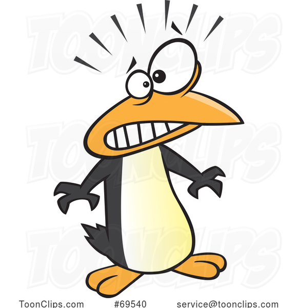 Cartoon Scared Penguin
