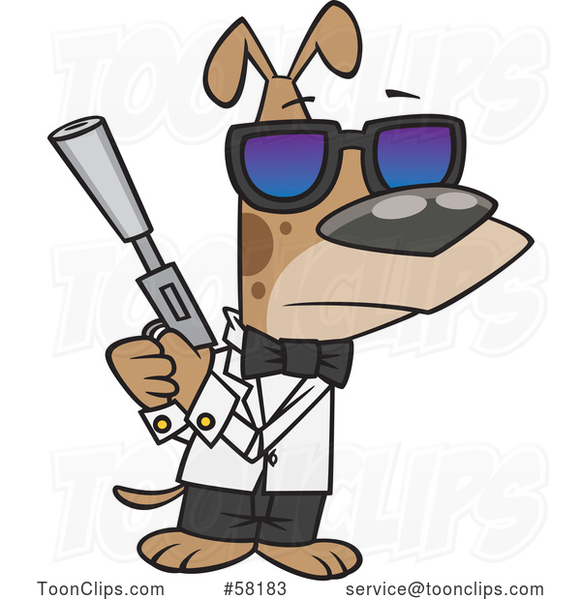 cartoon dog with gun