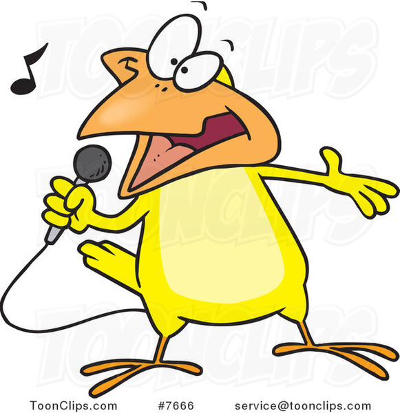 Cartoon Singing Canary