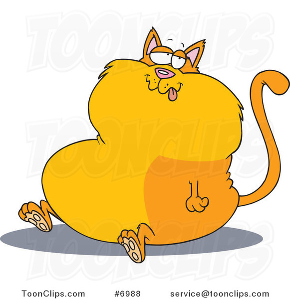 Cartoon Sitting Fat Cat
